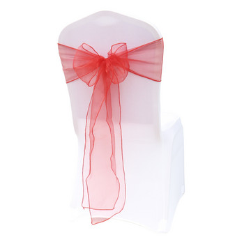 25 τμχ Organza Sheer Fabric Chair Sash Καρέκλα Γάμου Κόμπος Διακόσμηση Φιόγκος Ξενοδοχείο Πάρτι Συμβάντων Διακοσμητικό καρέκλα Κορδέλα