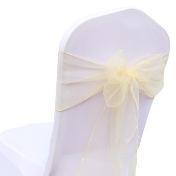 25 τμχ Organza Sheer Fabric Chair Sash Καρέκλα Γάμου Κόμπος Διακόσμηση Φιόγκος Ξενοδοχείο Πάρτι Συμβάντων Διακοσμητικό καρέκλα Κορδέλα