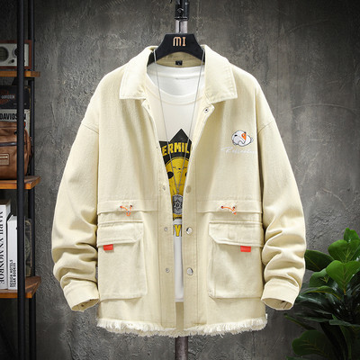 Lieknas pavasario-rudens striukė su kaklaraiščiais ties juosmeniu