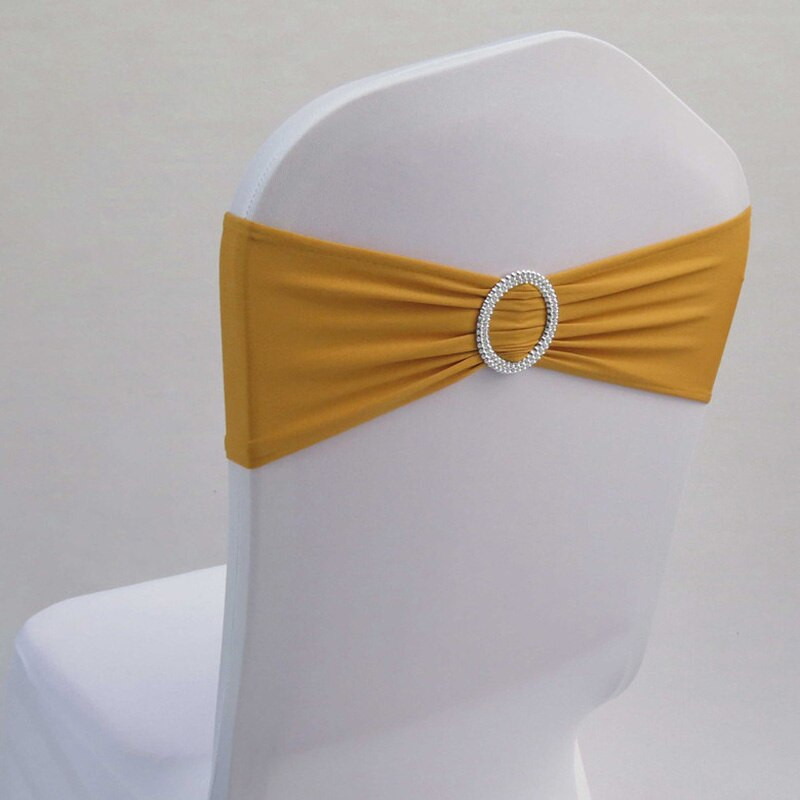 Comerț cu ridicata 100 buc/lot Spandex Lycra Husă pentru scaune de nuntă Benzi de canape pentru petrecere de nuntă Decorare pentru scaune de zi de naștere