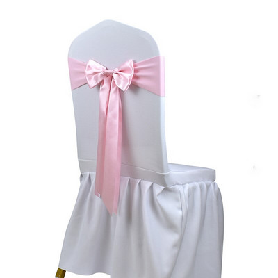 20 vnt. Nemokamas kaklaraištis Satin Kėdė Sash Bow Lycra Spandex Stretch Chair Sash Stripus Kaspinas Vestuvių renginiams Viešbučio dekoravimui