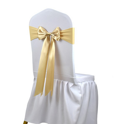 20 vnt. Nemokamas kaklaraištis Satin Kėdė Sash Bow Lycra Spandex Stretch Chair Sash Stripus Kaspinas Vestuvių renginiams Viešbučio dekoravimui