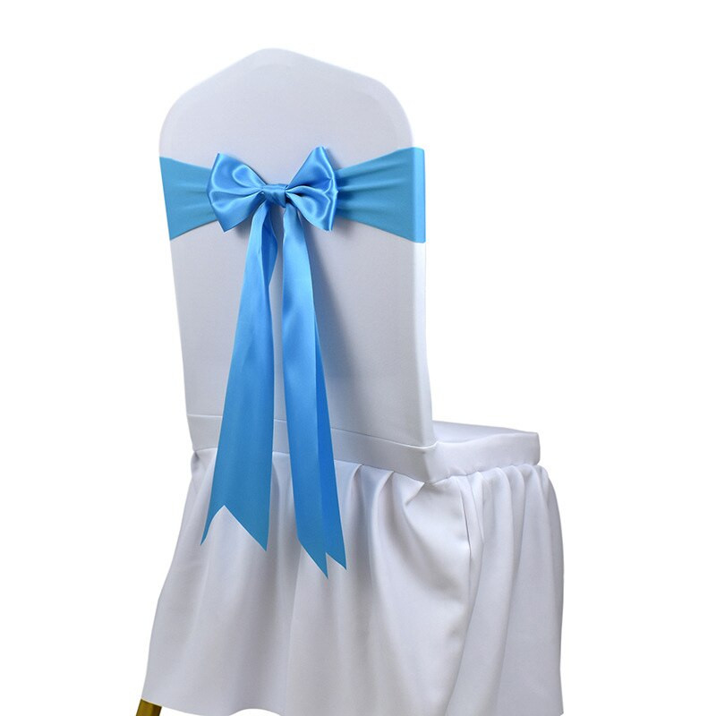 20 vnt. Nemokamas kaklaraištis Satin Kėdė Sash Bow Lycra Spandex Stretch Chair Sash Stripus Kaspinas Vestuvių renginiams Viešbučio dekoravimui
