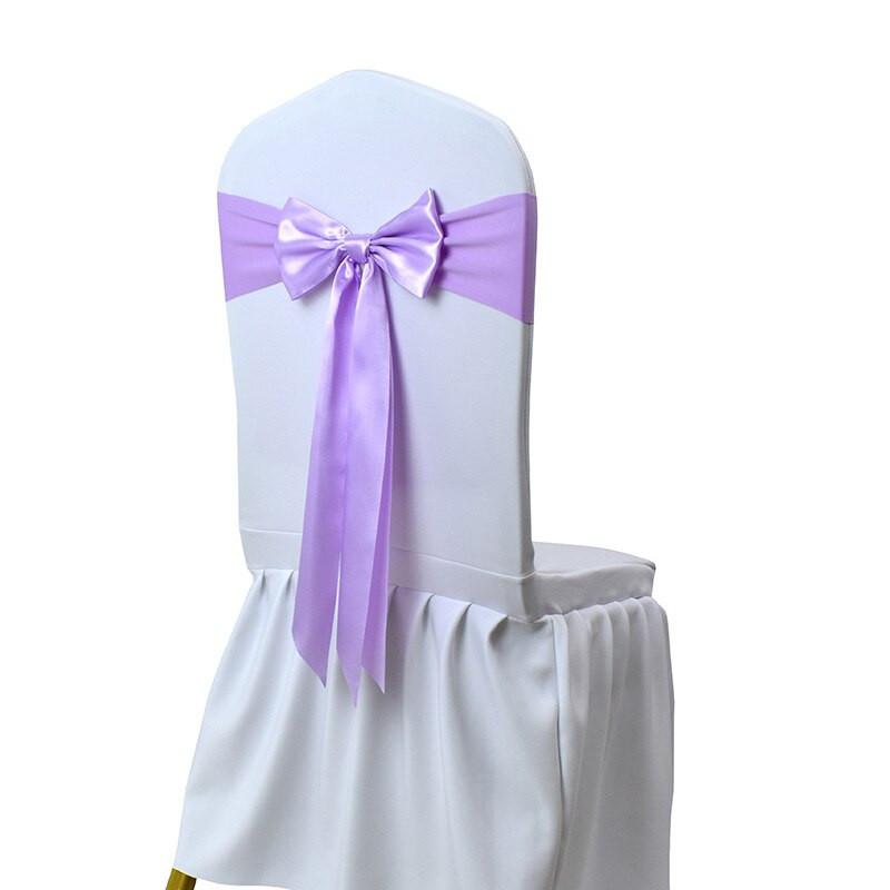 20 vnt. Nemokamas kaklaraištis Satin Kėdė Sash Bow Lycra Spandex Stretch Chair Sash Stripus Kaspinas Vestuvių renginiams Viešbučio dekoravimui