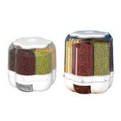 6 Tinklelis uždarytas besisukantis plastikinis ryžių dozatorius Apvalus sauso maisto grūdų dulkėms atsparus konteineris Virtuvės prietaisas, laikymo įrankiai Ryžių kibiras