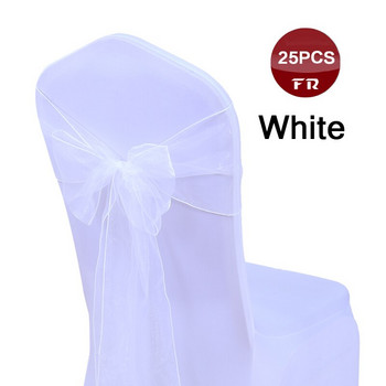 25PC Chair Sashes Organza Wedding Chair Sashes Bow Sheer Organza Καρέκλα Pew Φιόγκοι για Διακόσμηση πάρτι εκδηλώσεων τελετής δεξιώσεων