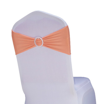Livrare GRATUITĂ 10 50 buc. Banda elastică din lycra pentru canapea pentru scaun cu cataramă rotundă, papion elastic din spandex de nuntă pentru decorarea petrecerii de nuntă