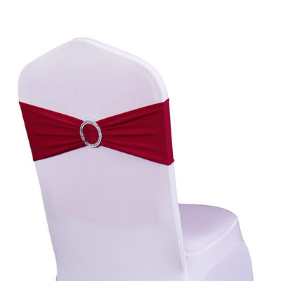 Livrare GRATUITĂ 10 50 buc. Banda elastică din lycra pentru canapea pentru scaun cu cataramă rotundă, papion elastic din spandex de nuntă pentru decorarea petrecerii de nuntă