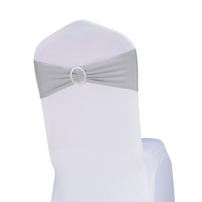 Livrare GRATUITĂ 10 50 buc. Banda elastică din lycra pentru canapea pentru scaun cu cataramă rotundă, papion elastic din spandex de nuntă pentru decorarea petrecerii de nuntă