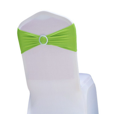 Livrare GRATUITĂ 10 50 buc. Banda elastică din lycra pentru canapea pentru scaun cu cataramă rotundă, papion elastic din spandex de nuntă pentru decorarea petrecerii de nuntă