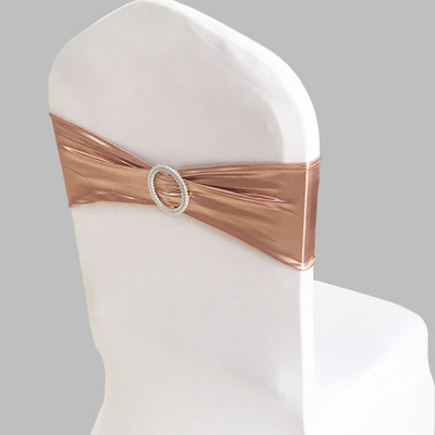 Livrare GRATUITĂ 10 50 buc. Banda elastică din lycra pentru canapea pentru scaun cu cataramă rotundă, papion elastic din spandex de nuntă pentru decorarea petrecerii de nuntă
