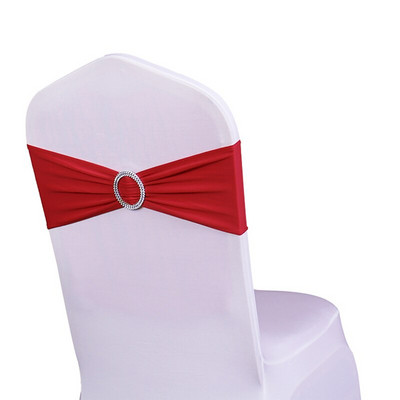 Livrare GRATUITĂ 10 50 buc. Banda elastică din lycra pentru canapea pentru scaun cu cataramă rotundă, papion elastic din spandex de nuntă pentru decorarea petrecerii de nuntă
