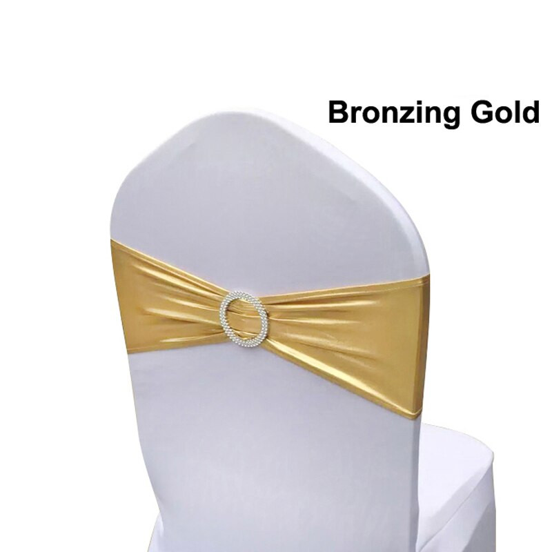 Livrare GRATUITĂ 10 50 buc. Banda elastică din lycra pentru canapea pentru scaun cu cataramă rotundă, papion elastic din spandex de nuntă pentru decorarea petrecerii de nuntă