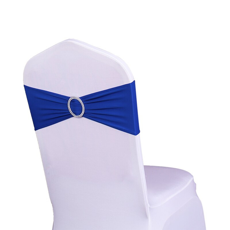 Livrare GRATUITĂ 10 50 buc. Banda elastică din lycra pentru canapea pentru scaun cu cataramă rotundă, papion elastic din spandex de nuntă pentru decorarea petrecerii de nuntă