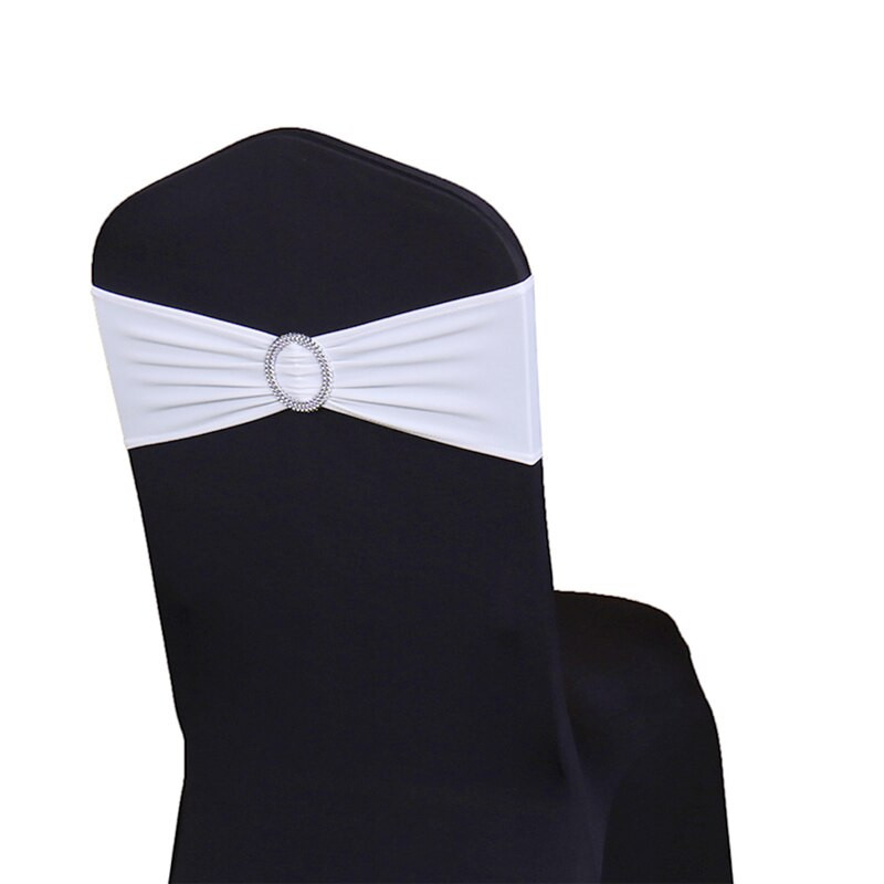 Livrare GRATUITĂ 10 50 buc. Banda elastică din lycra pentru canapea pentru scaun cu cataramă rotundă, papion elastic din spandex de nuntă pentru decorarea petrecerii de nuntă