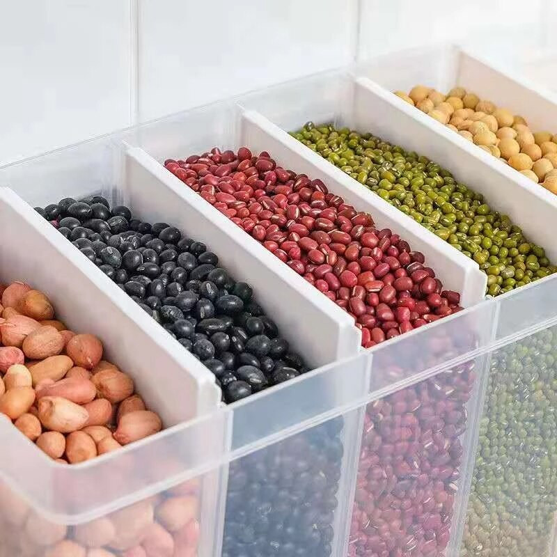 Virtuvinis ankštinių augalų dozatorius, montuojamas ant sienos namuose, sandari ryžių laikymo dėžutė, ryžių grūdų laikymo talpa, sandari talpykla