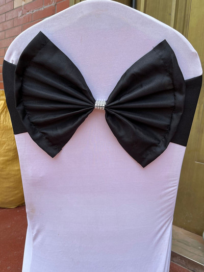 10 vnt Vestuvių kėdės mazgas lankas elastinis dangtelis atgal gėlės šalies dekoravimo rekvizitai mados banketai Tiffany renginiams Satino juostelė