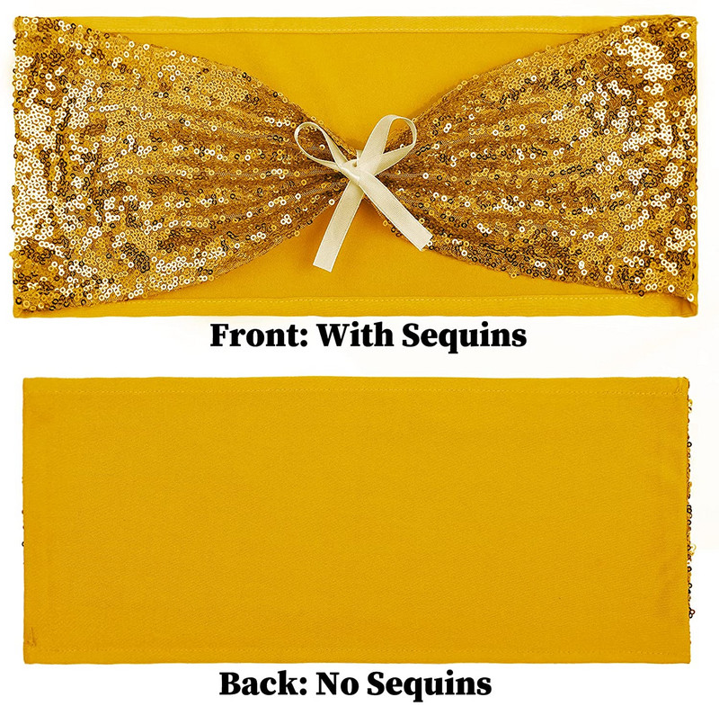 10/50 komada Pojas sa šljokicama Pojas sa šljokicama Pojas sa zlatnim čvorovima Vjenčane dekoracije Mašna Događaji Banket Party Festival Rođendanski dekor Rastezljivi