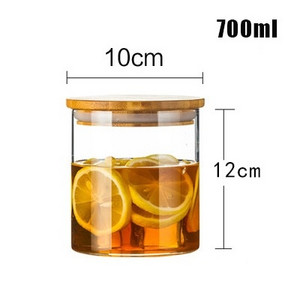 WBBOOMING aukštos kokybės stikliniai skaidrūs stikliniai indeliai su bambuko dangteliais saldainių arbatos kavos ir cukraus laikymo stiklainiai Virtuvės dėžutės