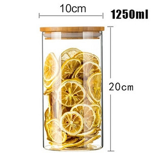 WBBOOMING aukštos kokybės stikliniai skaidrūs stikliniai indeliai su bambuko dangteliais saldainių arbatos kavos ir cukraus laikymo stiklainiai Virtuvės dėžutės