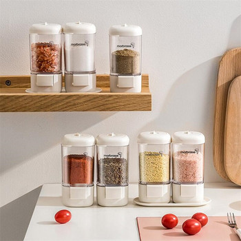 Бутилки със сол Буркани за подправки Комплект за измерване Пластмасова кутия за съхранение Кухненски аксесоари