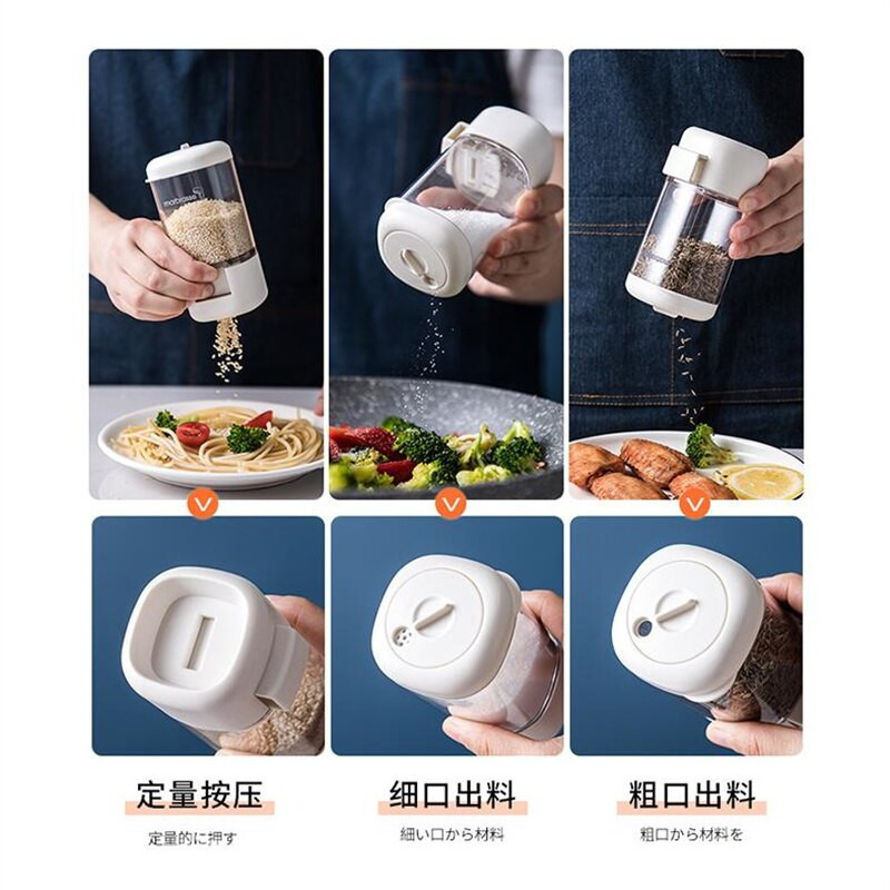 Druskos buteliai Prieskonių stiklainių rinkinys Matavimo Plastikinė laikymo dėžutė Virtuvės priedai