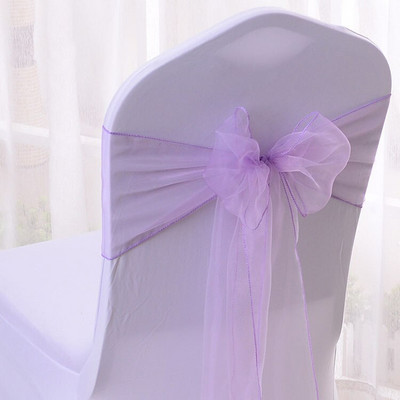 25db Székszárnyak Organza szék masni Esküvői kellékek Karácsonyi Valentin dekoráció Átlátszó organza szövet szék dekoráció