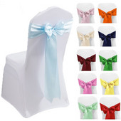 10/50 komada Set pojaseva za stolice Vjenčane dekoracije Plavi čvor Mašna Događaji Potrepštine za remen za zabave Prekrivač Dekor Teal Mariage Satenska vrpca