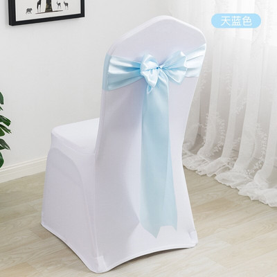 10/50 komada Set pojaseva za stolice Vjenčane dekoracije Plavi čvor Mašna Događaji Potrepštine za remen za zabave Prekrivač Dekor Teal Mariage Satenska vrpca