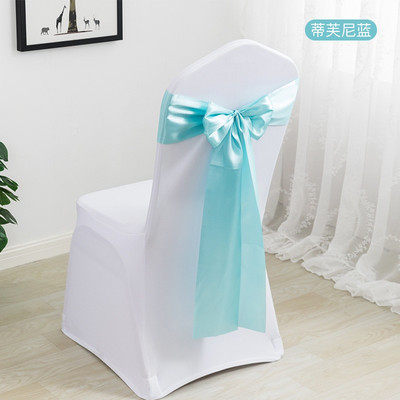 10/50 komada Set pojaseva za stolice Vjenčane dekoracije Plavi čvor Mašna Događaji Potrepštine za remen za zabave Prekrivač Dekor Teal Mariage Satenska vrpca