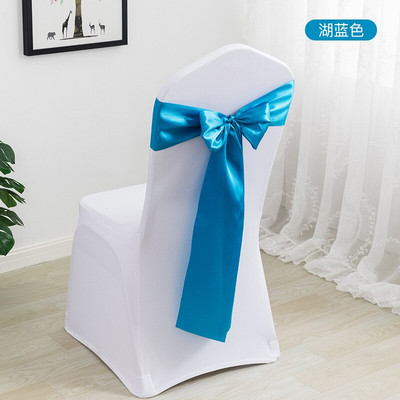 10/50 komada Set pojaseva za stolice Vjenčane dekoracije Plavi čvor Mašna Događaji Potrepštine za remen za zabave Prekrivač Dekor Teal Mariage Satenska vrpca