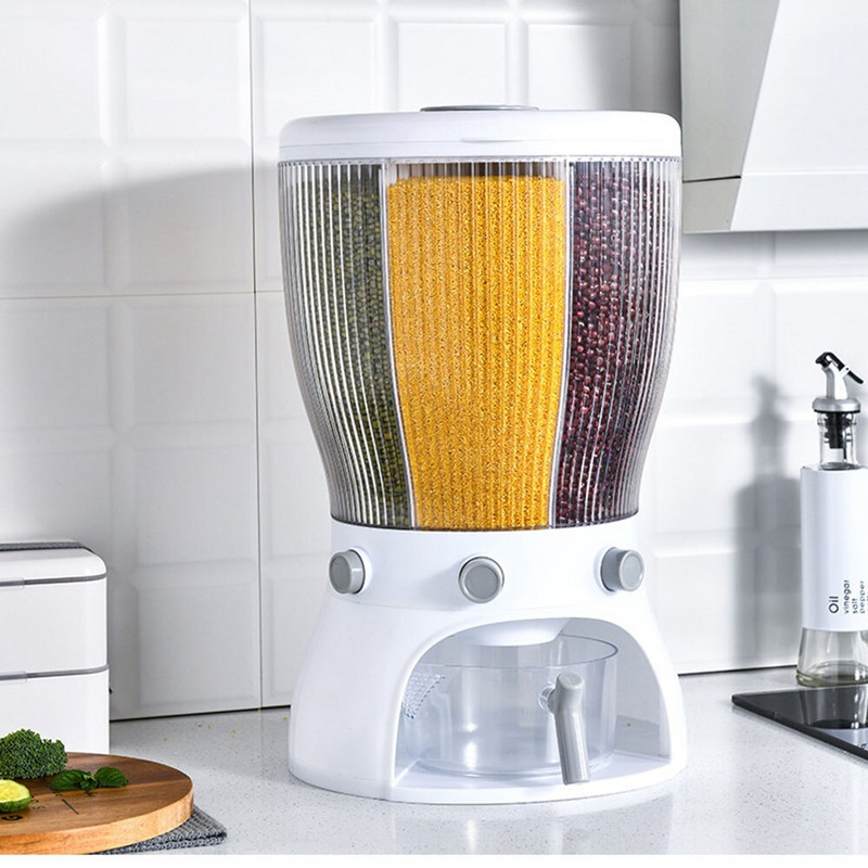 Višenamjenska rotirajuća kutija za pohranjivanje hrane s poklopcem, organizator zrna otporan na vlagu, otporan na vlagu, odvojena kanta za rižu