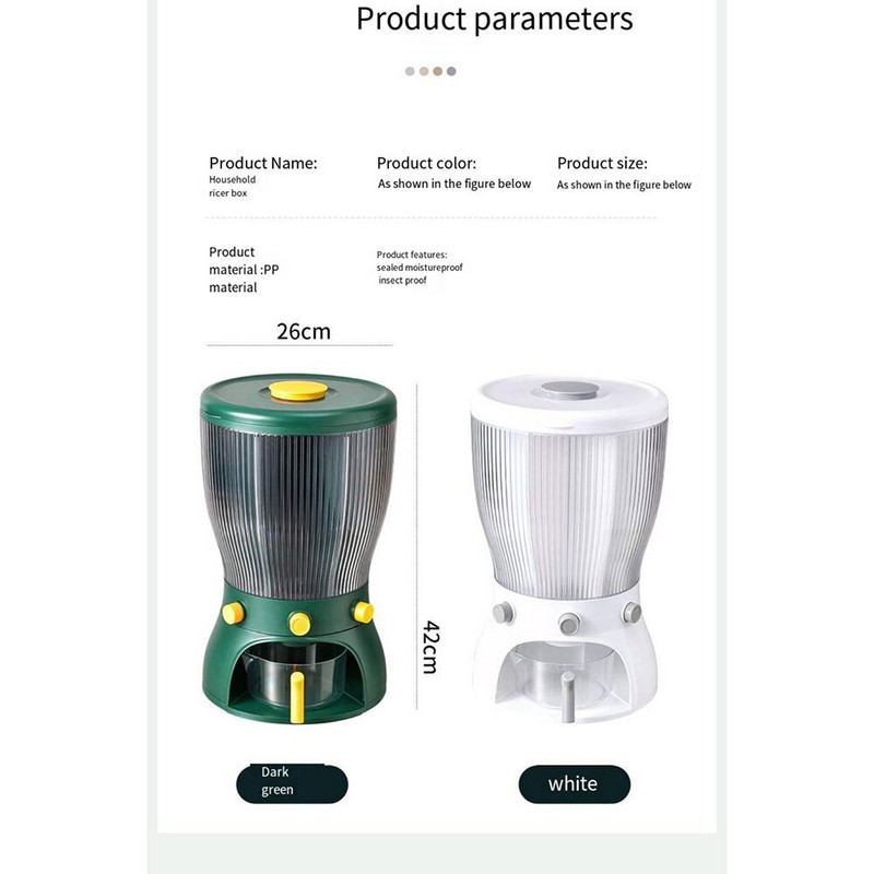 Višenamjenska rotirajuća kutija za pohranjivanje hrane s poklopcem, organizator zrna otporan na vlagu, otporan na vlagu, odvojena kanta za rižu