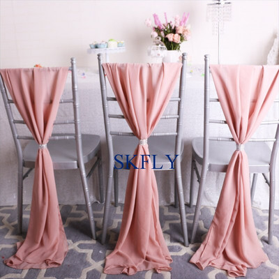 SH004E ieftine 10 buc/lot, elegant, fantezie, fard de obraz de nuntă roz șifon cană scaun cu panglică