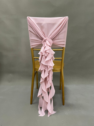 D003A 60cmx145cm Fundă cu volană pentru scaun pentru acoperire Banchet Petrecere de nuntă Eveniment Decor de Crăciun Sifon pur 2 buc/pachet