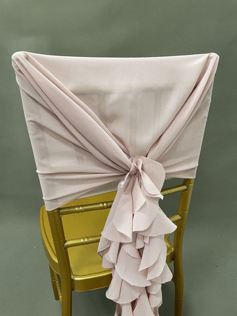 D003A 60cmx145cm Fundă cu volană pentru scaun pentru acoperire Banchet Petrecere de nuntă Eveniment Decor de Crăciun Sifon pur 2 buc/pachet