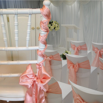 Satin Chair Sashes Sash Φιόγκος 25τμχ/παρτίδα Κόμπος καρέκλας για γάμους και εκδηλώσεις Είδη Διακόσμηση πάρτι Κάλυμμα καρέκλας Φύλλο 15*275cm