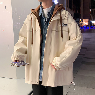 O jachetă lată și subțire pentru bărbați, cu glugă