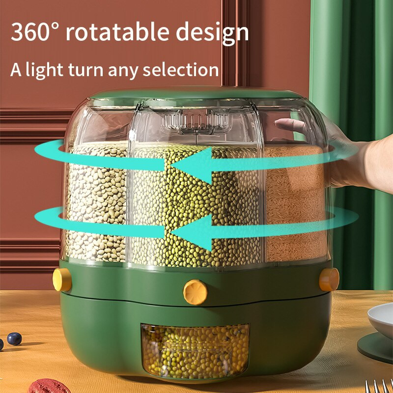 Zatvorena kanta za žitarice u rasutom stanju, dozator zrna, višenamjenska rotirajuća kanta za skladištenje zrna otporna na vlagu i insekte