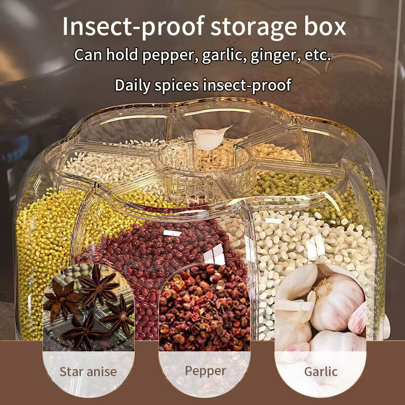 Zatvorena kanta za žitarice u rasutom stanju, dozator zrna, višenamjenska rotirajuća kanta za skladištenje zrna otporna na vlagu i insekte