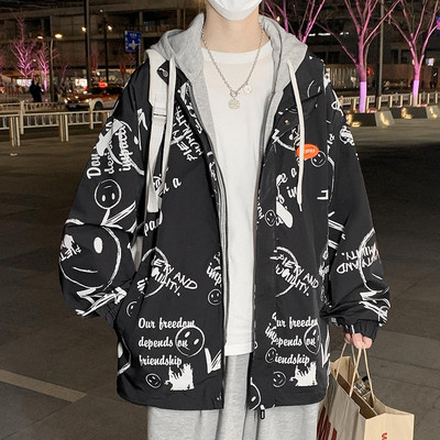 Novi model casual jakne s kapuljačom i printom za muškarce