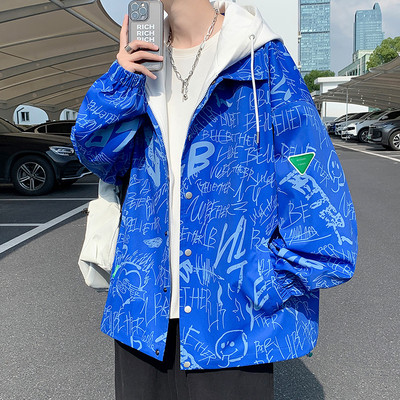 Novi model casual jakne s kapuljačom i printom za muškarce