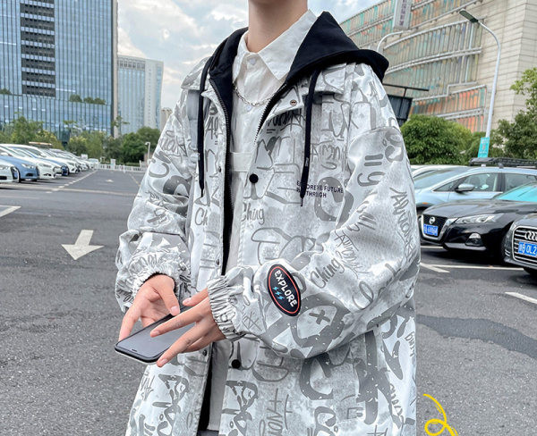 Novi model casual jakne s kapuljačom i printom za muškarce