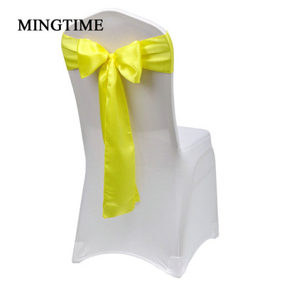 25 bucăți de scaun din satin curea cu fundă cu fundă, 275 cm, pentru petrecere de nuntă, pentru banchet, cu fluture, artizanat, decorare din țesătură din aur