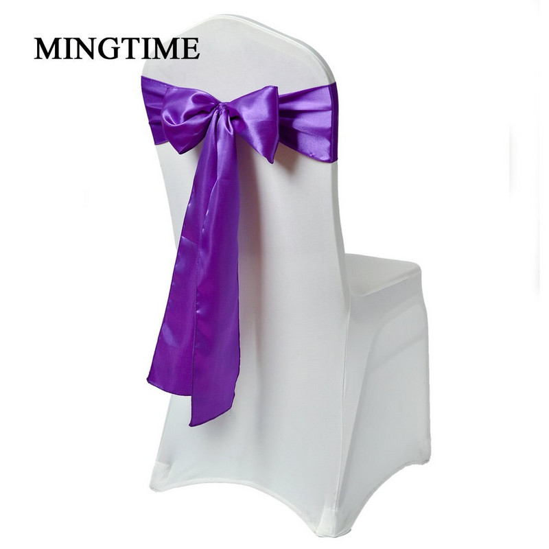 25 bucăți de scaun din satin curea cu fundă cu fundă, 275 cm, pentru petrecere de nuntă, pentru banchet, cu fluture, artizanat, decorare din țesătură din aur