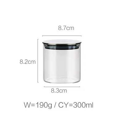 Didelio borosilikatinio stiklo sandarus prieskonių indelis su dangteliu virtuvės maisto inde Skaidrus saldainių cukraus grūdų laikymo butelio kanistras