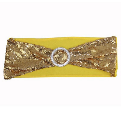 Pojas za stolac Dekoracija s kopčom Klizač Payette šljokice Srebrna zabava Banket događaji Lycra Spandex Navlaka za vjenčanu stolicu Rastezljiva