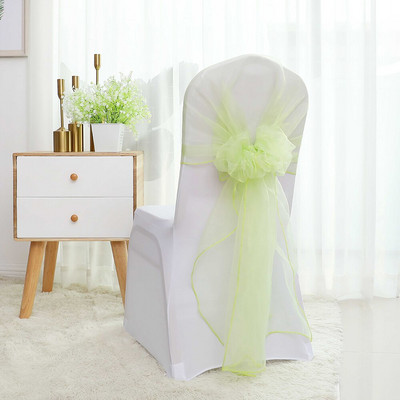 10 buc/lot 65x275cm Portocaliu Nod Organza Decor Scaun Nunta Banchet Event Decoratiuni Scaun Papion Benzi Scaun Cerceve Albastru