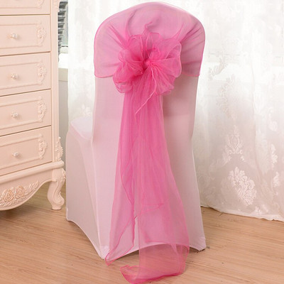 10 buc/lot 65x275cm Portocaliu Nod Organza Decor Scaun Nunta Banchet Event Decoratiuni Scaun Papion Benzi Scaun Cerceve Albastru