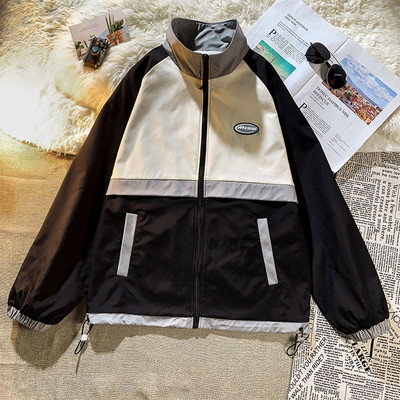 Geaca subtire de toamna cu fermoar si logo